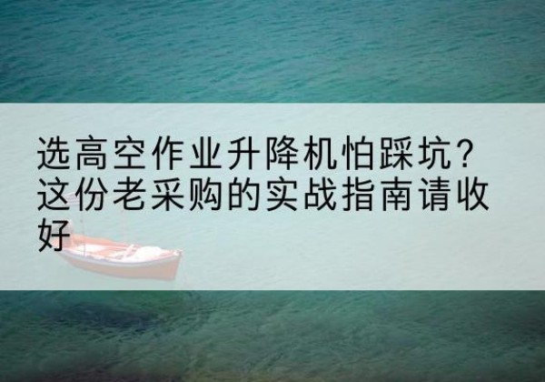 鄂州高空作业升降机厂家推荐-选高空作业升降机怕踩坑？这份老采购的实战指南请收好
